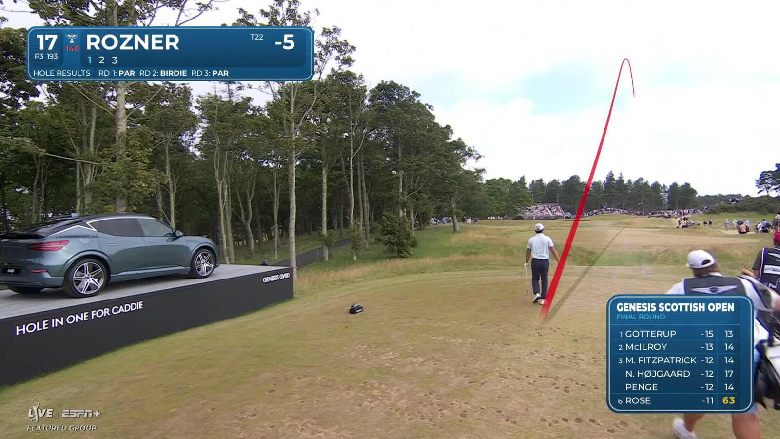 Antoine Rozner nearly aces No. 17 at Genesis Scottish Open