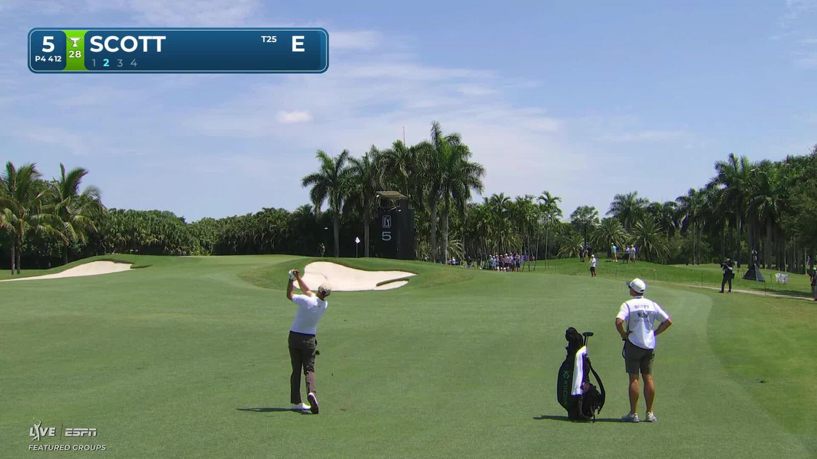 Adam Scott's 83-yard approach sets up birdie on No. 5 at Cadillac