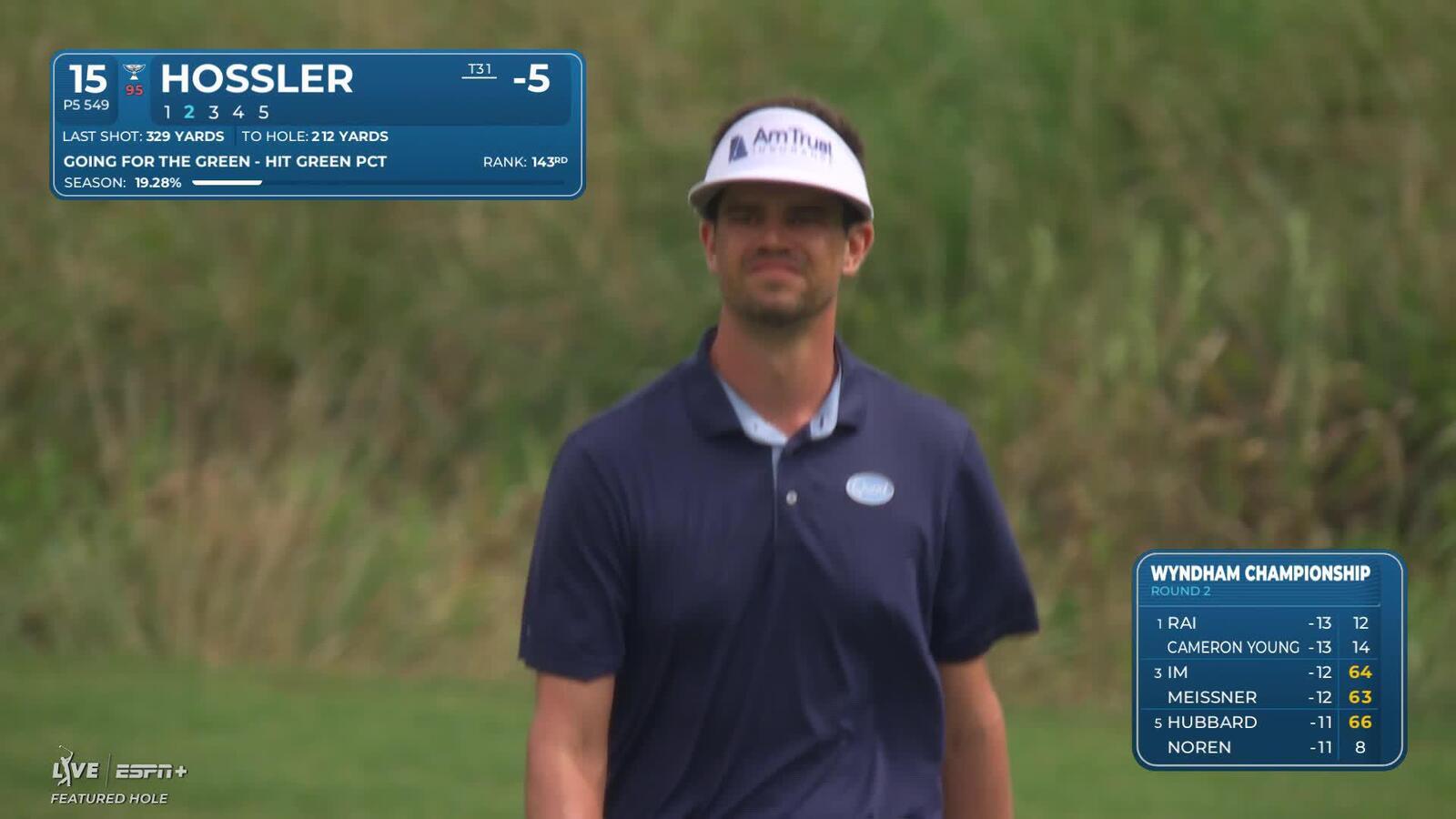 Beau Hossler makes birdie on No. 15 at Wyndham