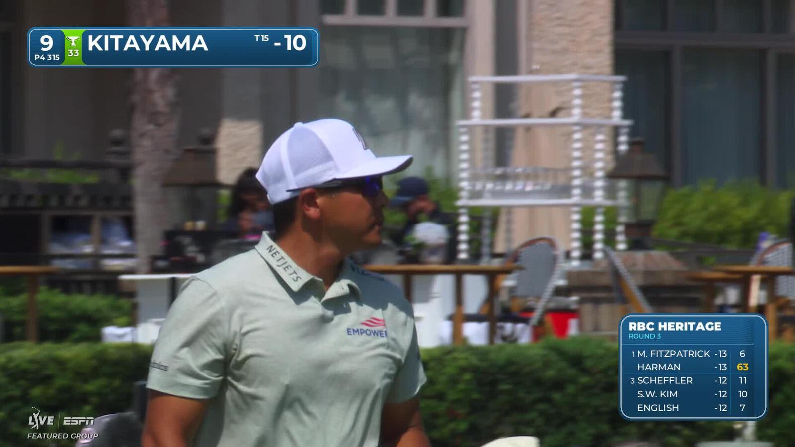 Kurt Kitayama sinks 10-foot birdie putt on No. 9 at RBC Heritage