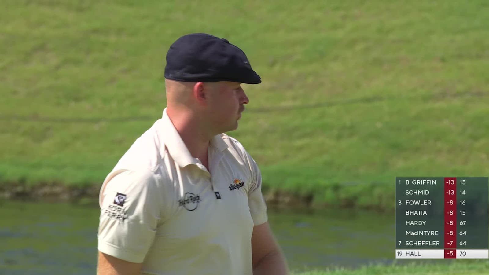 Harry Hall makes birdie on No. 18 at Charles Schwab