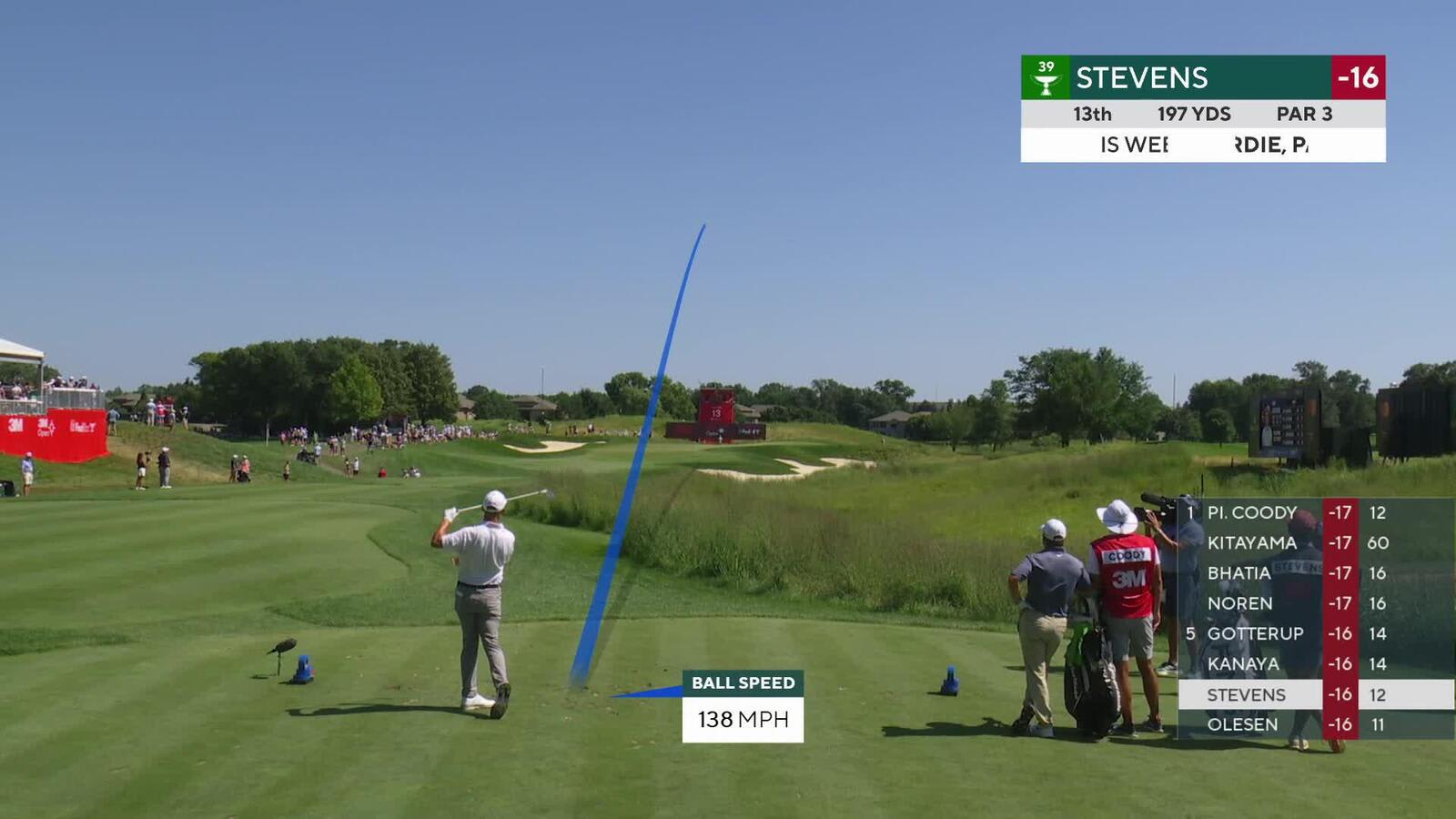 Sam Stevens makes birdie on No. 13 at 3M Open