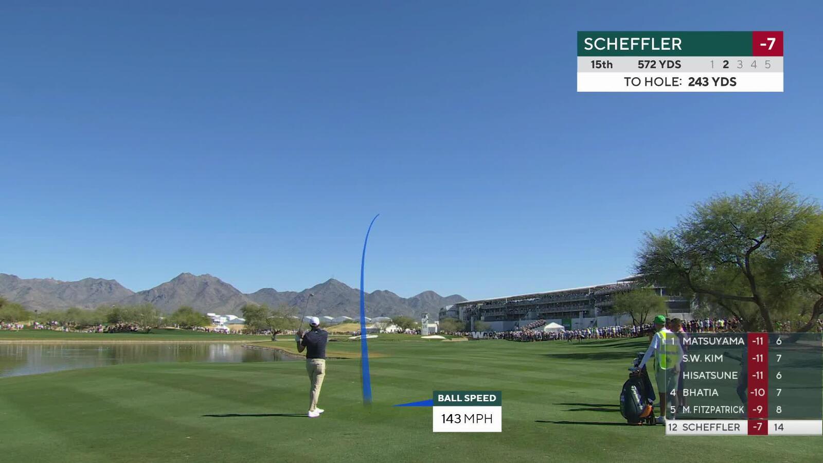 Scottie Scheffler sinks 6-foot birdie putt on No. 15 at WM Phoenix Open