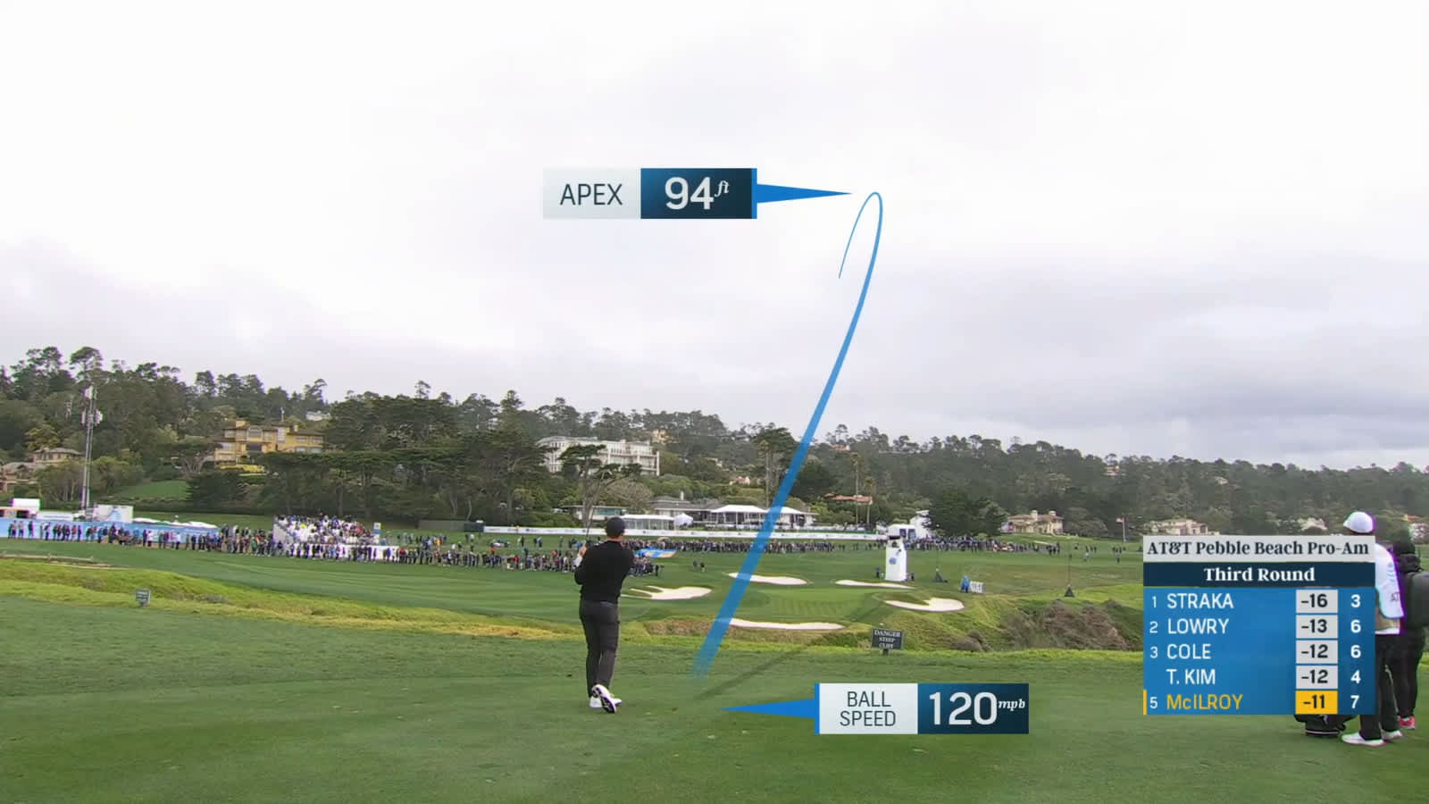 Rory McIlroy draws in approach to set up birdie at AT&T Pebble Beach