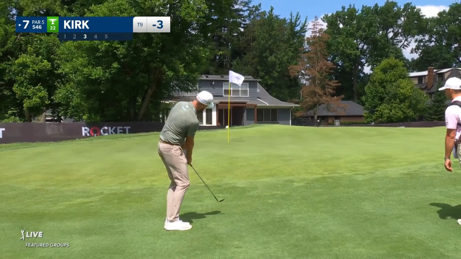 Chris Kirk converts birdie on No. 7 at Rocket Mortgage