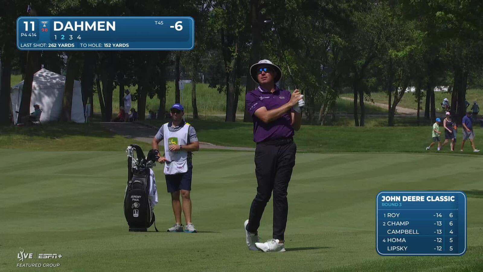 Joel Dahmen throws a dart to set up birdie at John Deere