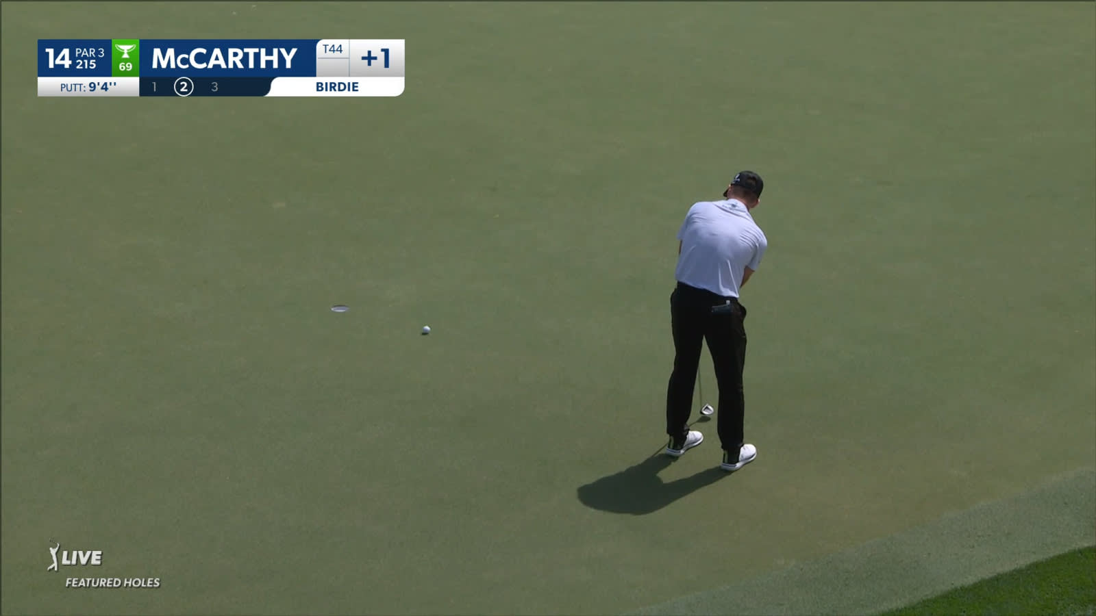 Denny McCarthy sinks the birdie at Arnold Palmer