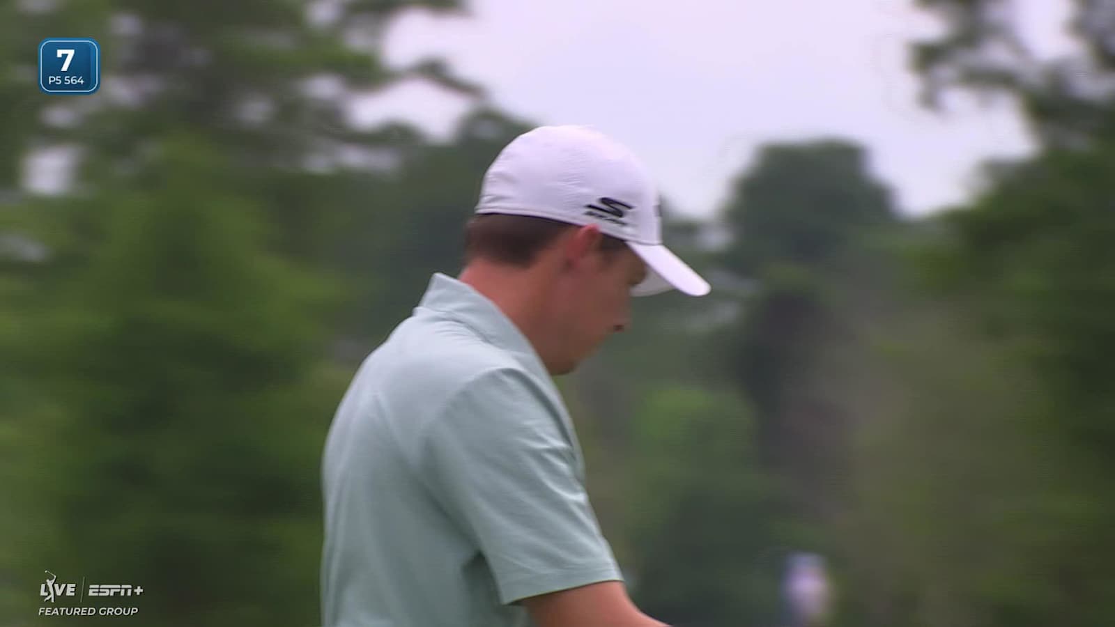 Matt Fitzpatrick holes out for birdie putt from 12-feet on No. 7 at Zurich Classic