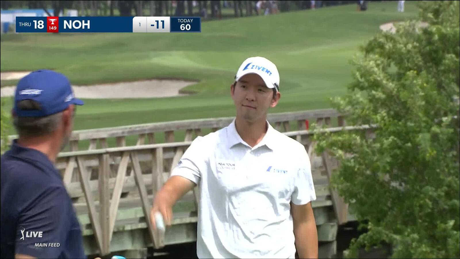 Seung-Yul Noh birdies No. 18 to shoot 60 at AT&T Byron Nelson