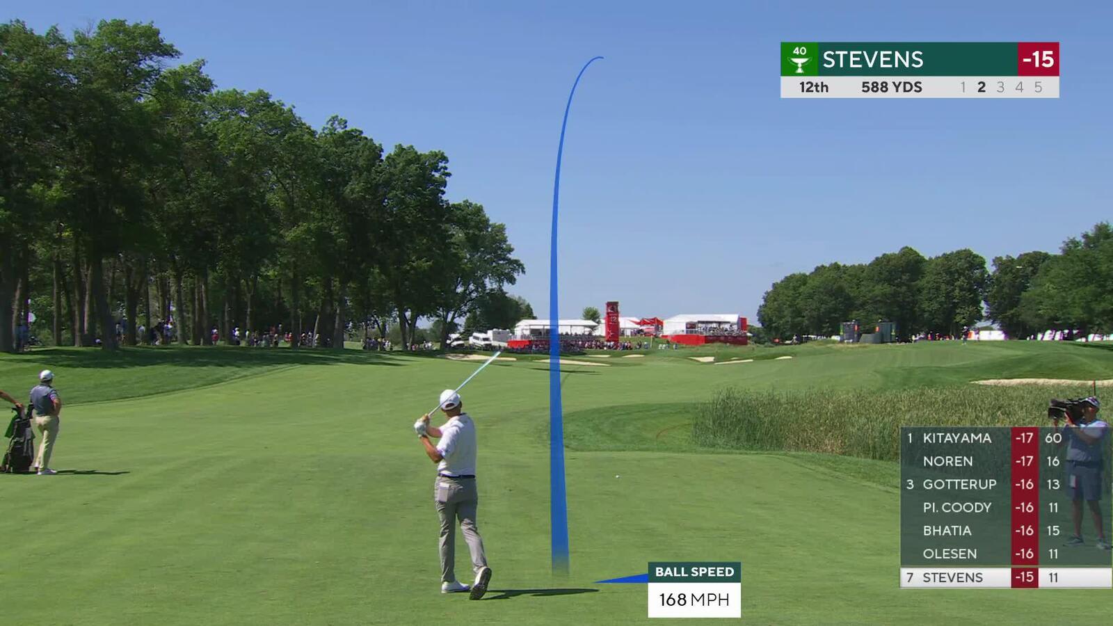 Sam Stevens makes birdie on No. 12 at 3M Open