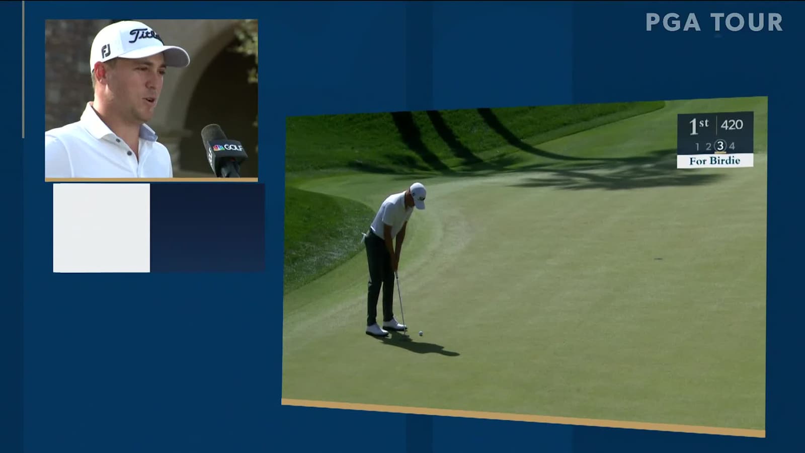 Justin Thomas holes 20-foot birdie putt on No. 1 at THE PLAYERS