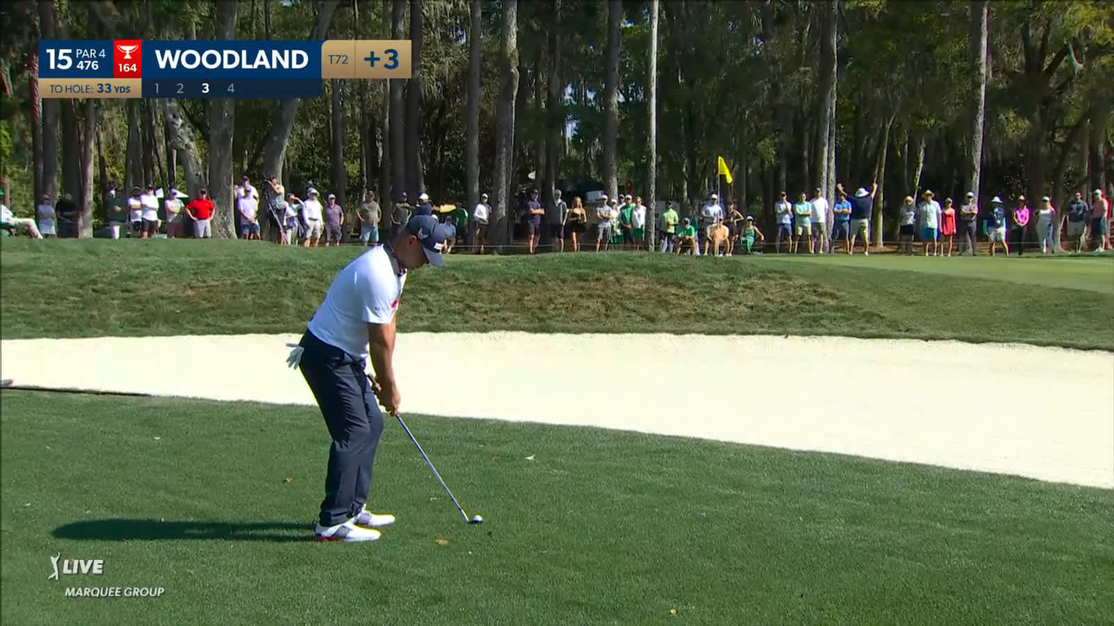 Gary Woodland makes impressive chip-in birdie at THE PLAYERS