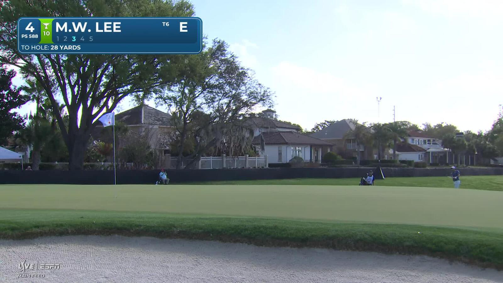 Min Woo Lee rolls in 3-foot birdie putt on No. 4 at Arnold Palmer