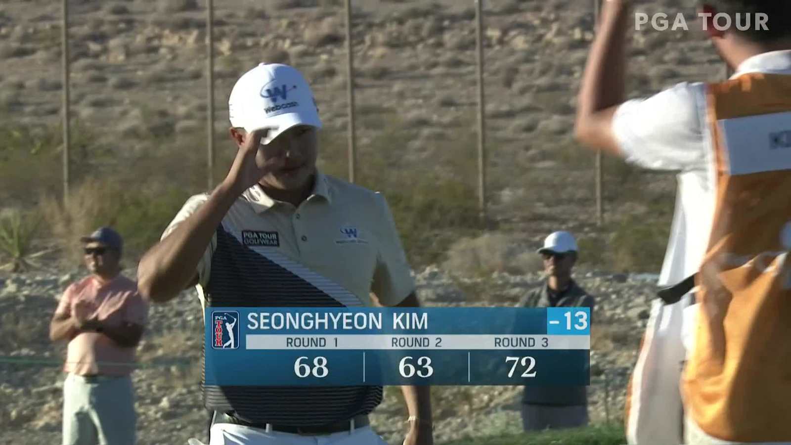 Seonghyeon Kim makes birdie on No. 18 at THE CJ CUP