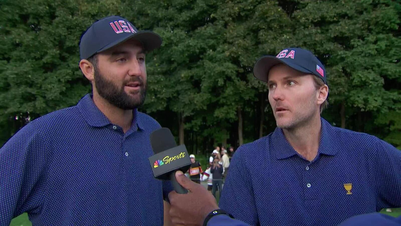 Scottie Scheffler and Russell Henley interview after Day 3 Foursomes at Presidents Cup