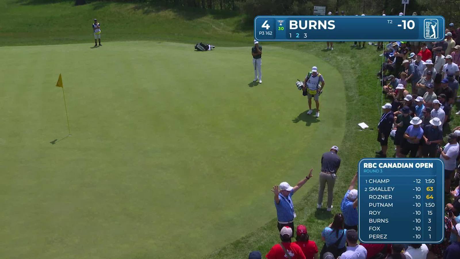 Sam Burns drains birdie to get within one at RBC Canadian