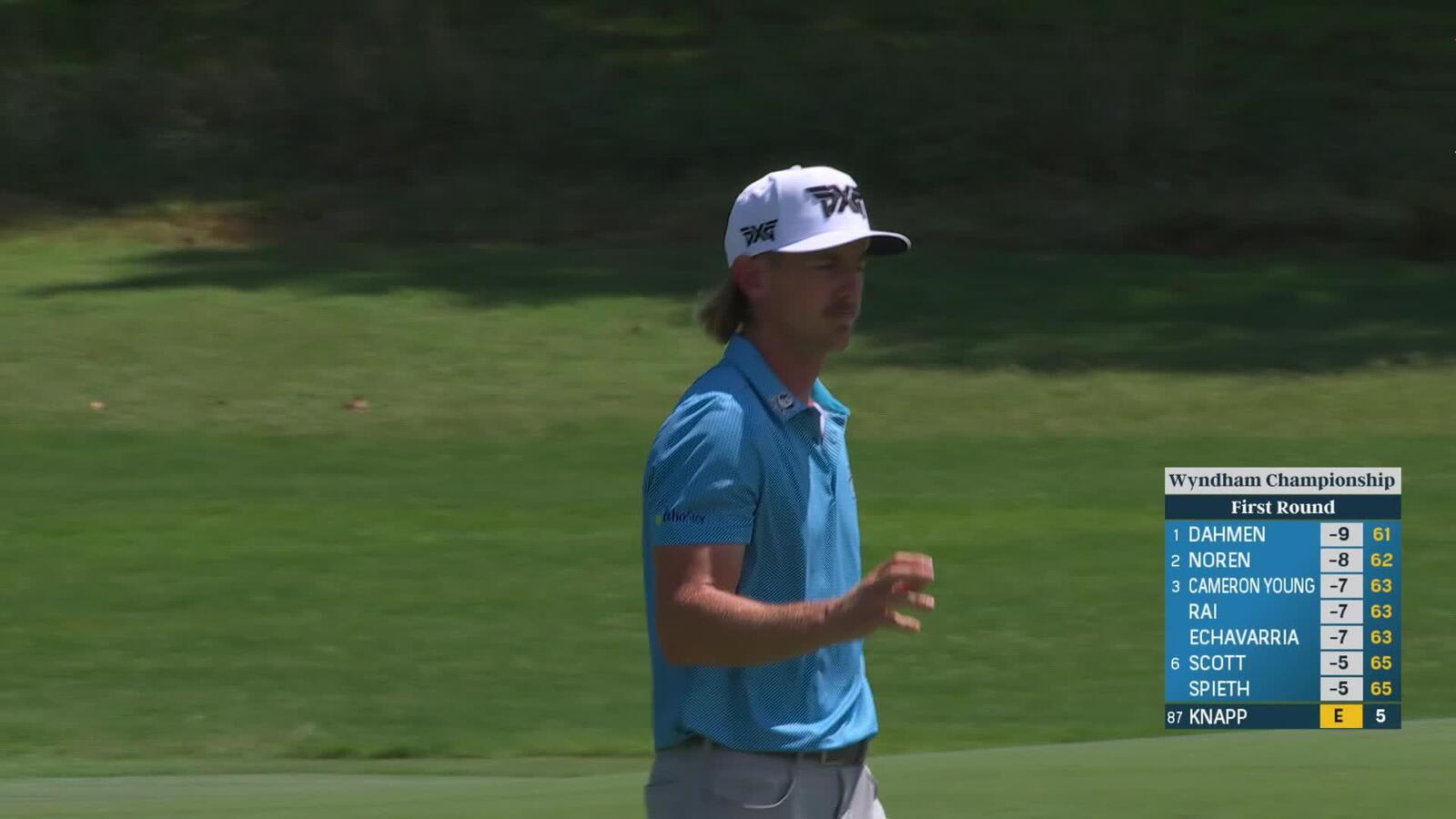 Jake Knapp makes birdie on No. 6 at Wyndham