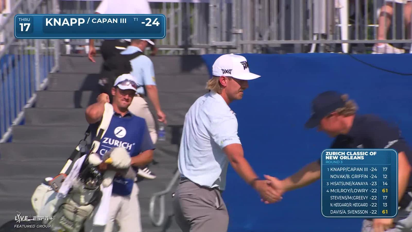 Jake Knapp makes birdie on No. 17 at Zurich Classic