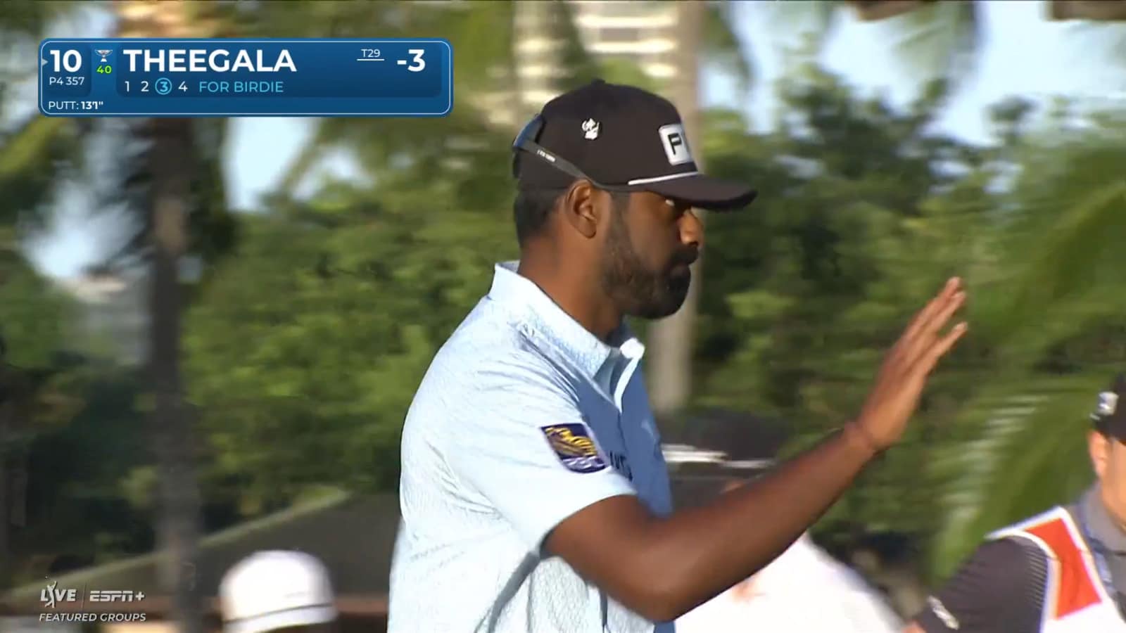 Sahith Theegala starts his day with birdie on No. 10 at Sony Open