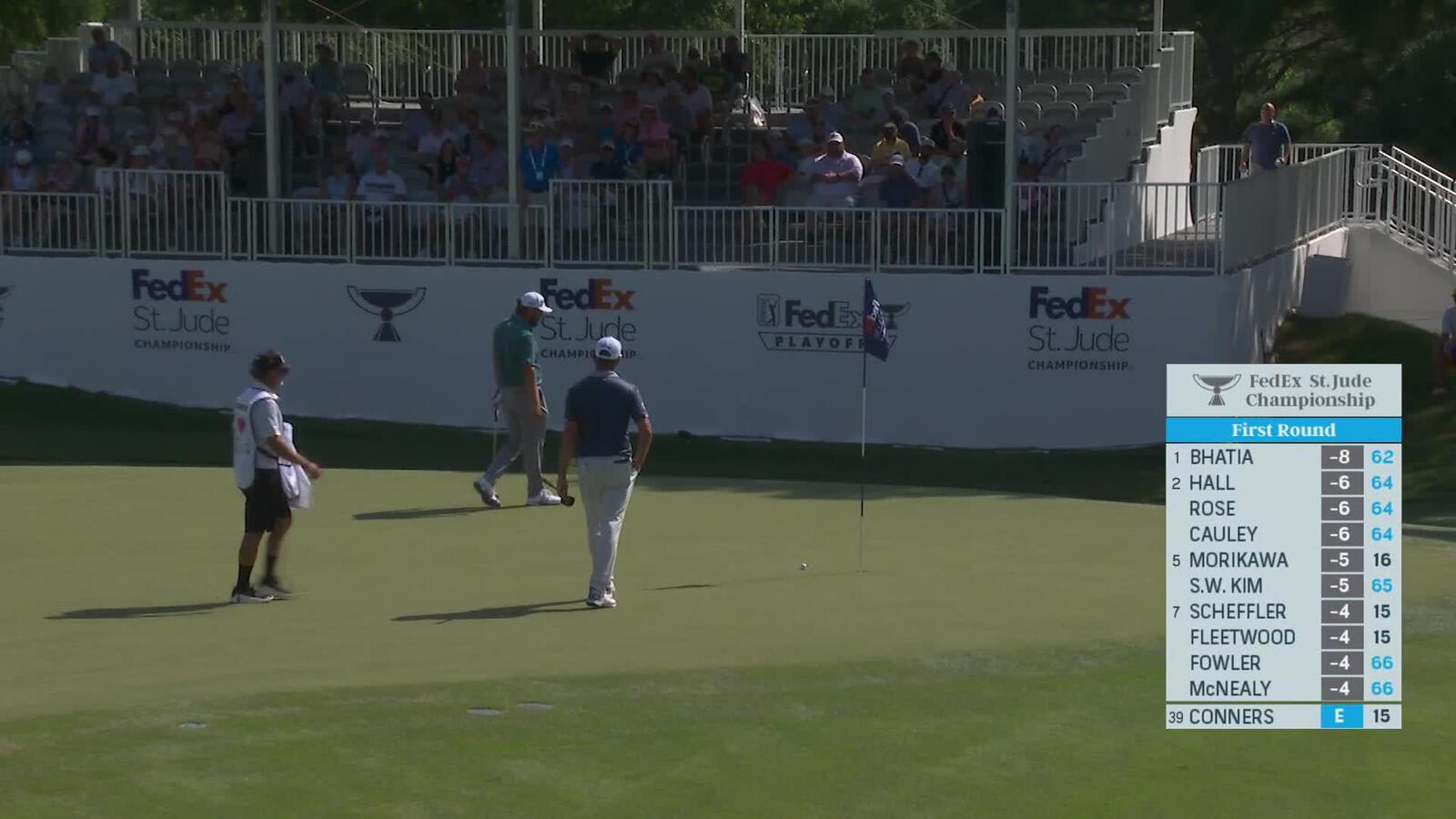 Corey Conners makes birdie on No. 16 at FedEx St. Jude