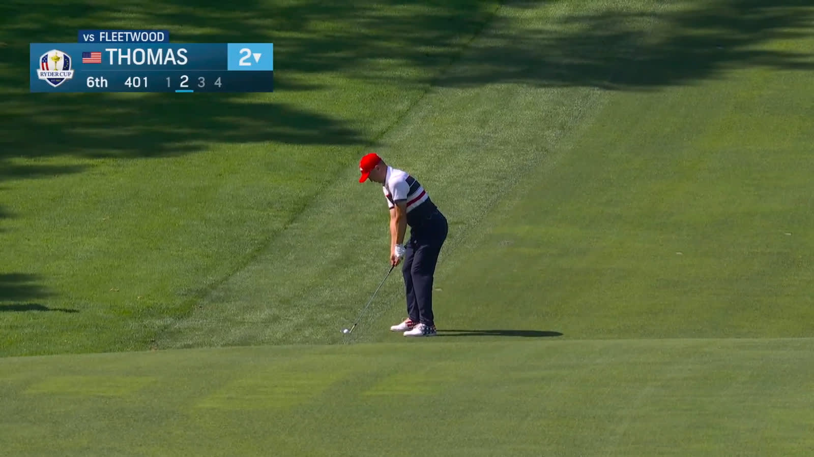 Justin Thomas hops in eagle to win hole at Ryder Cup