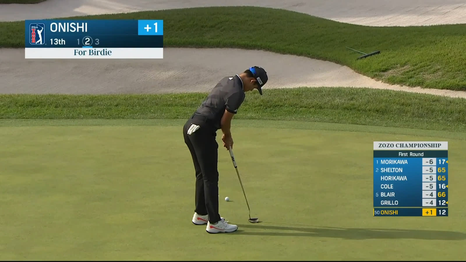 Kaito Onishi makes birdie on No. 13 at ZOZO CHAMPIONSHIP
