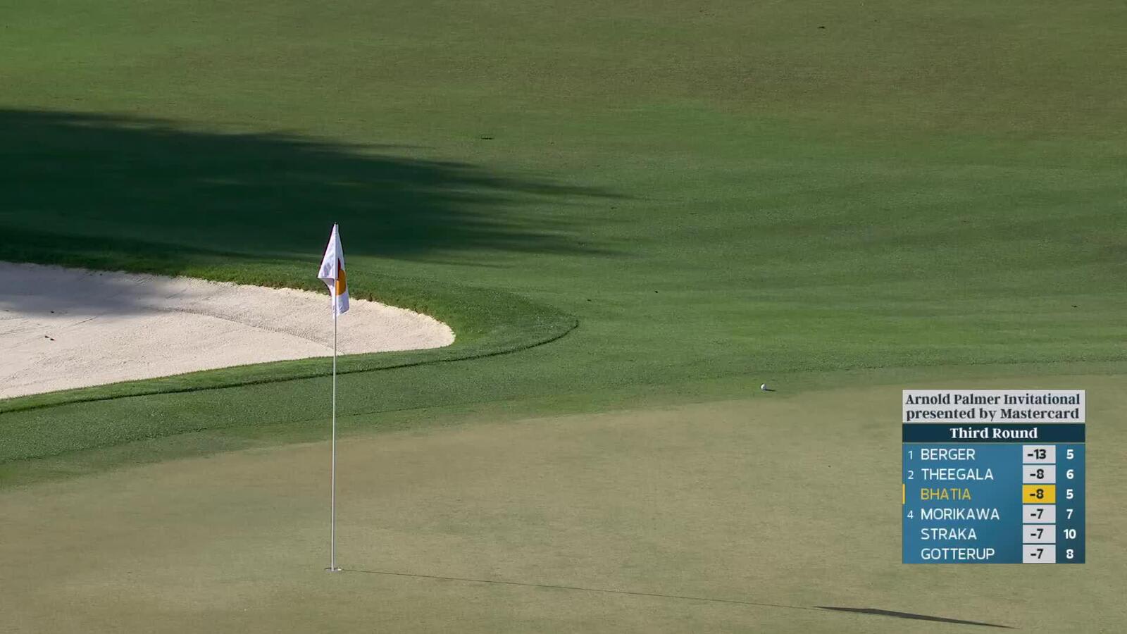 Akshay Bhatia makes birdie on No. 6 at Arnold Palmer