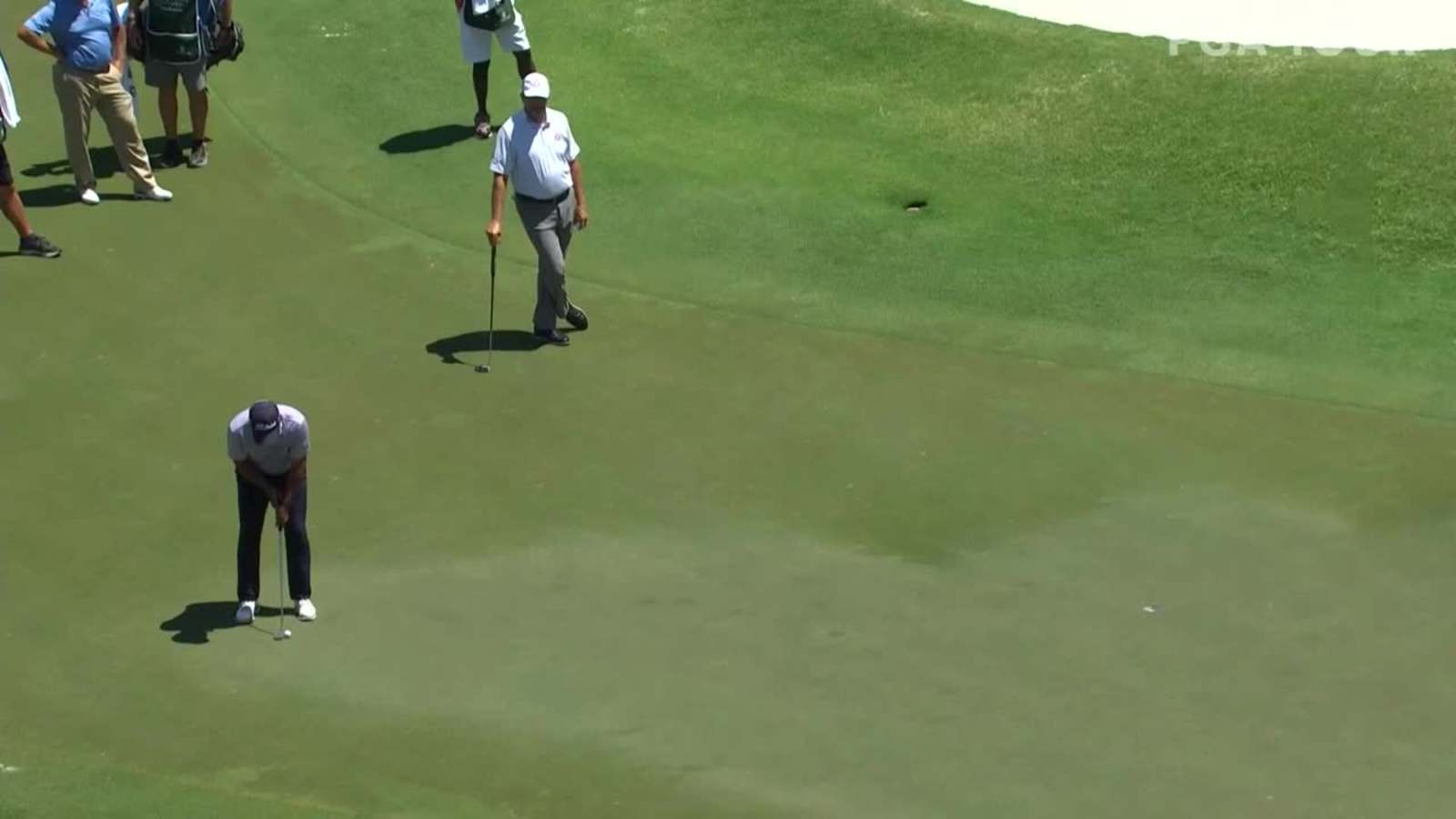 Tom Pernice Jr. holes lengthy putt to save par at the 2021 Insperity Invit