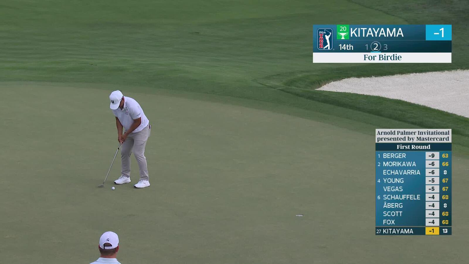 Kurt Kitayama hits 205-yard drive to 10 feet, sets up birdie on No. 14 at Arnold Palmer