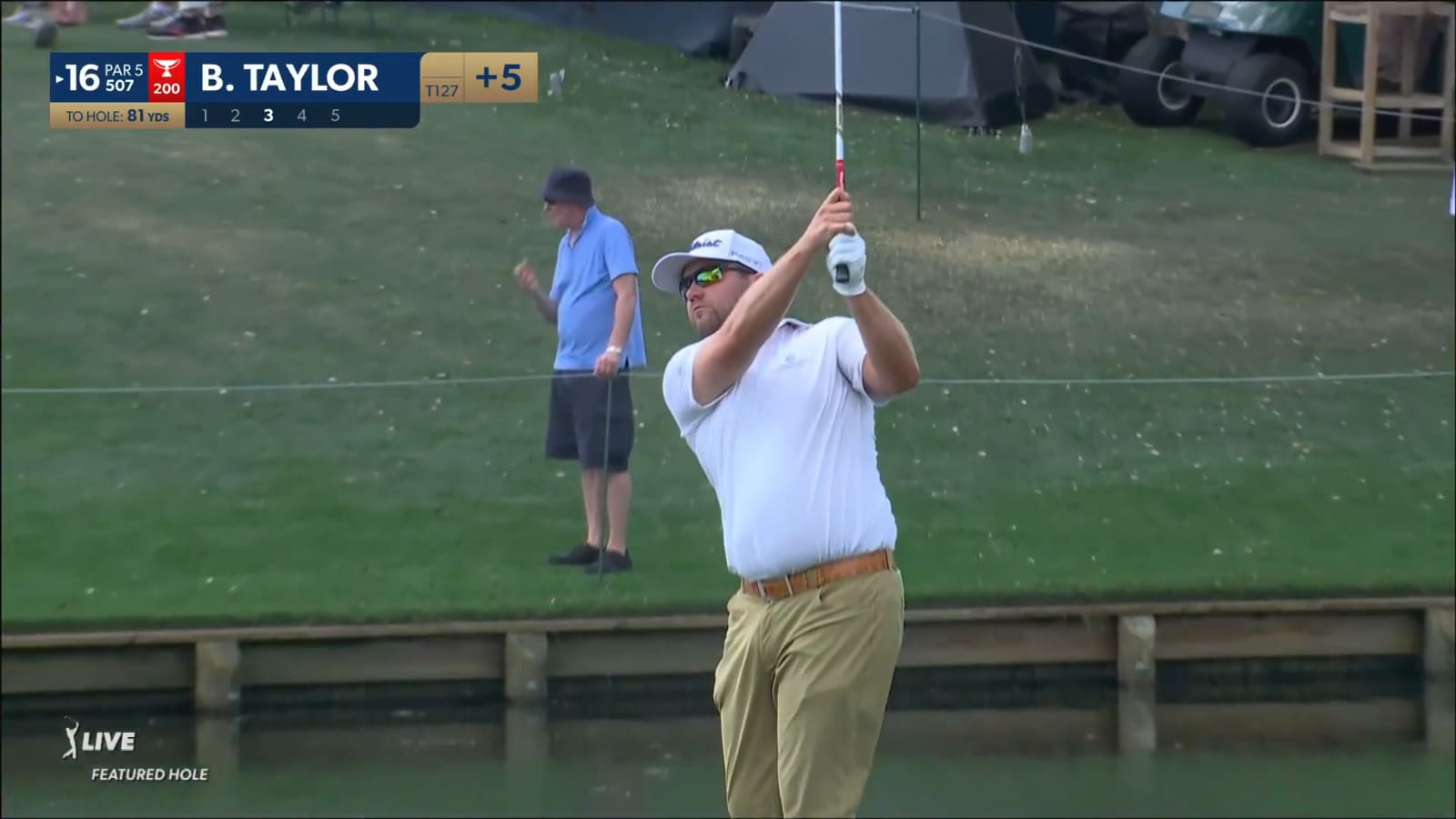 Ben Taylor's 81-yard approach rolls in close at THE PLAYERS