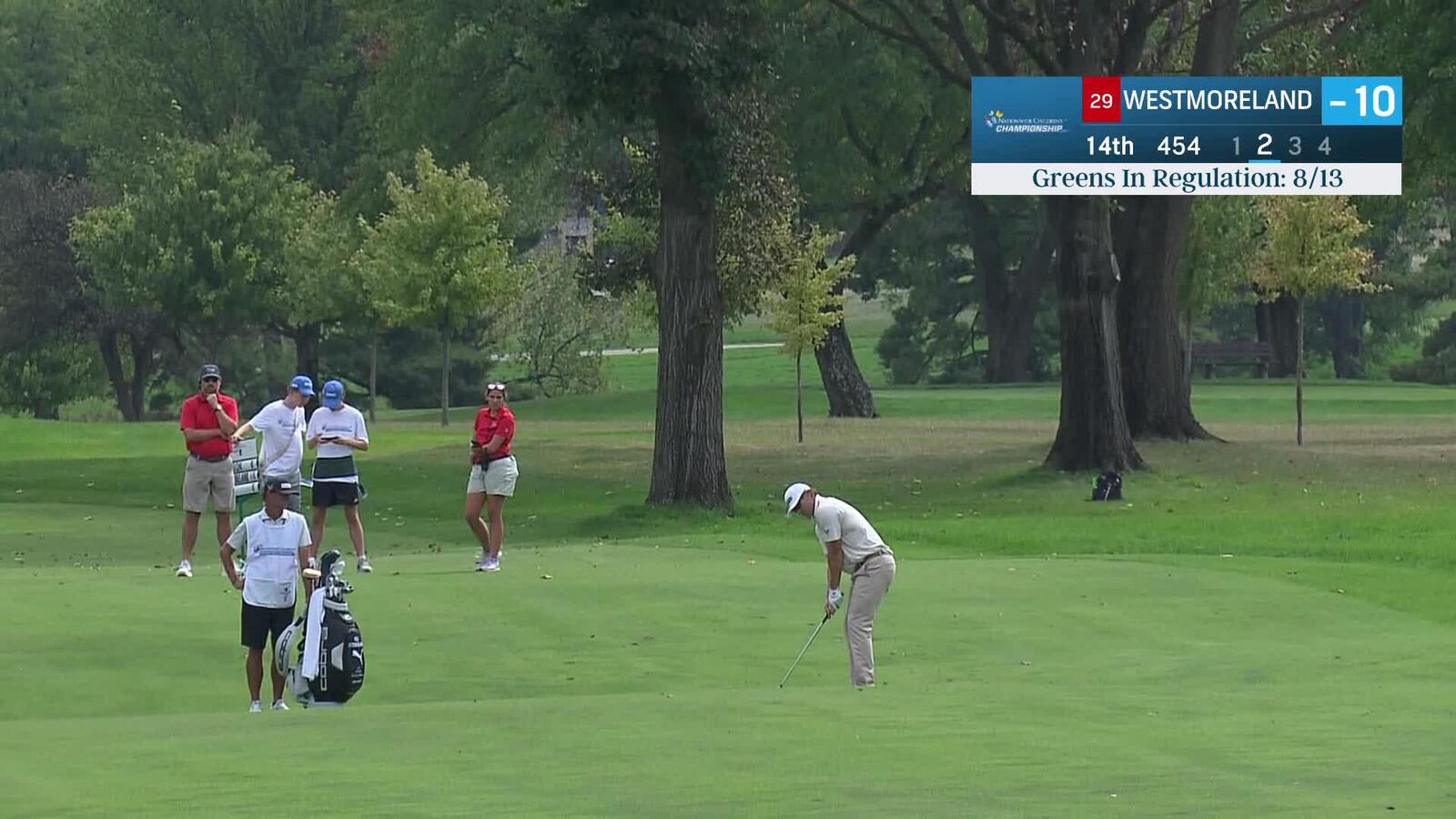 Kyle Westmoreland makes birdie on No. 14 at Nationwide Children's