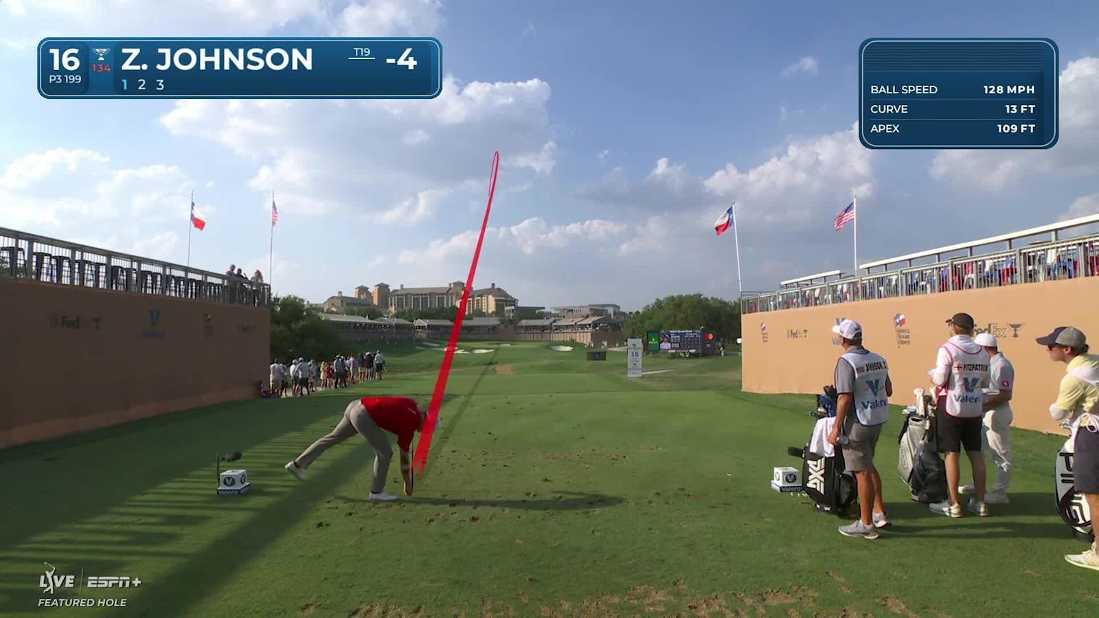 Zach Johnson's tee shot yields birdie at Valero
