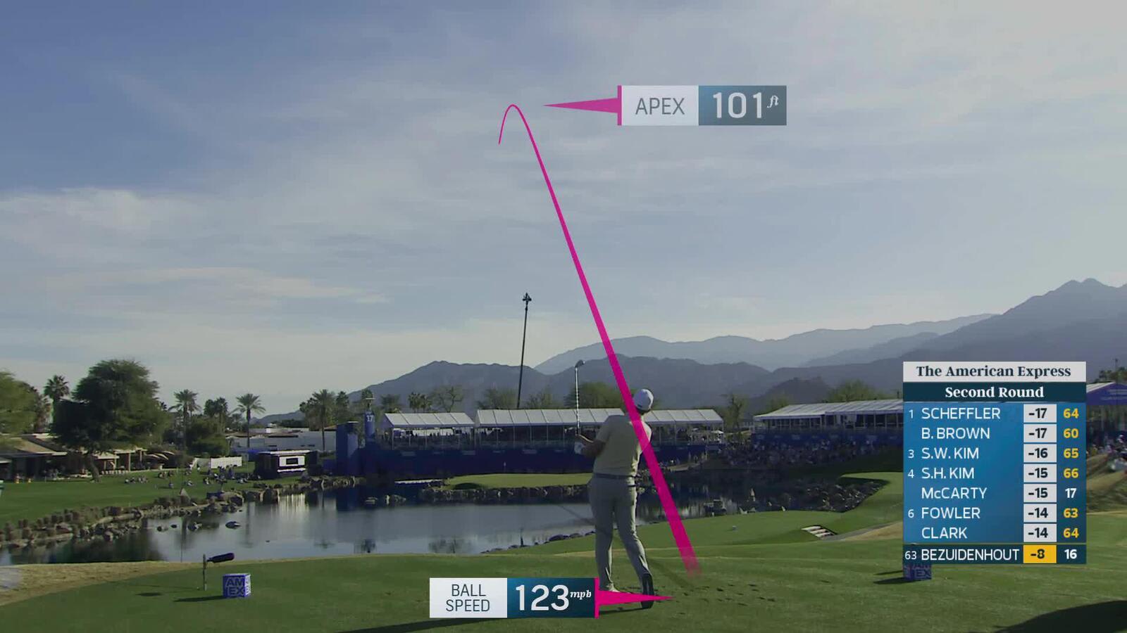 Christiaan Bezuidenhout hits 175-yard tee shot to 17 feet, birdies No. 17 at The American Express