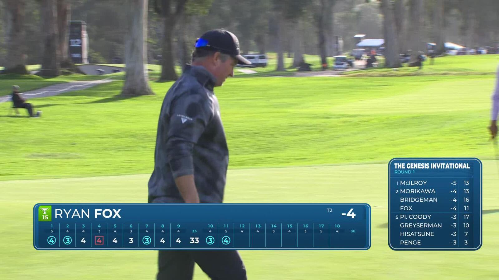 Ryan Fox sinks 53-foot birdie putt on No. 11 at The Genesis