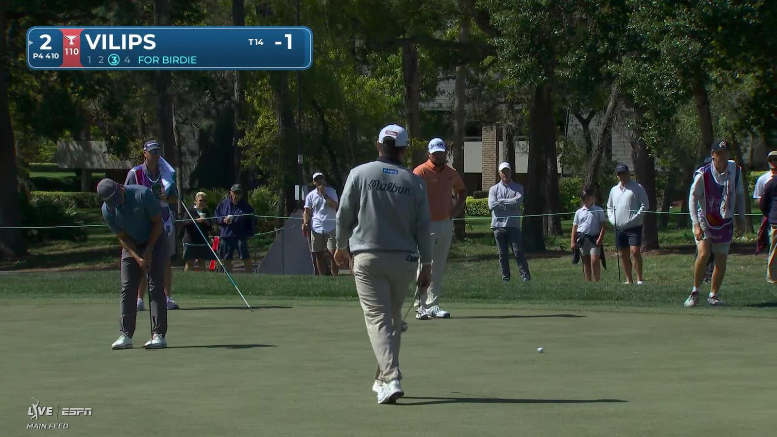 Karl Vilips buries 21-foot birdie putt on No. 2 at Valspar