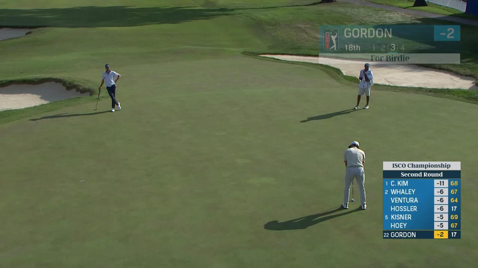 Will Gordon sinks a 24-foot birdie putt on No. 18 at ISCO Championship