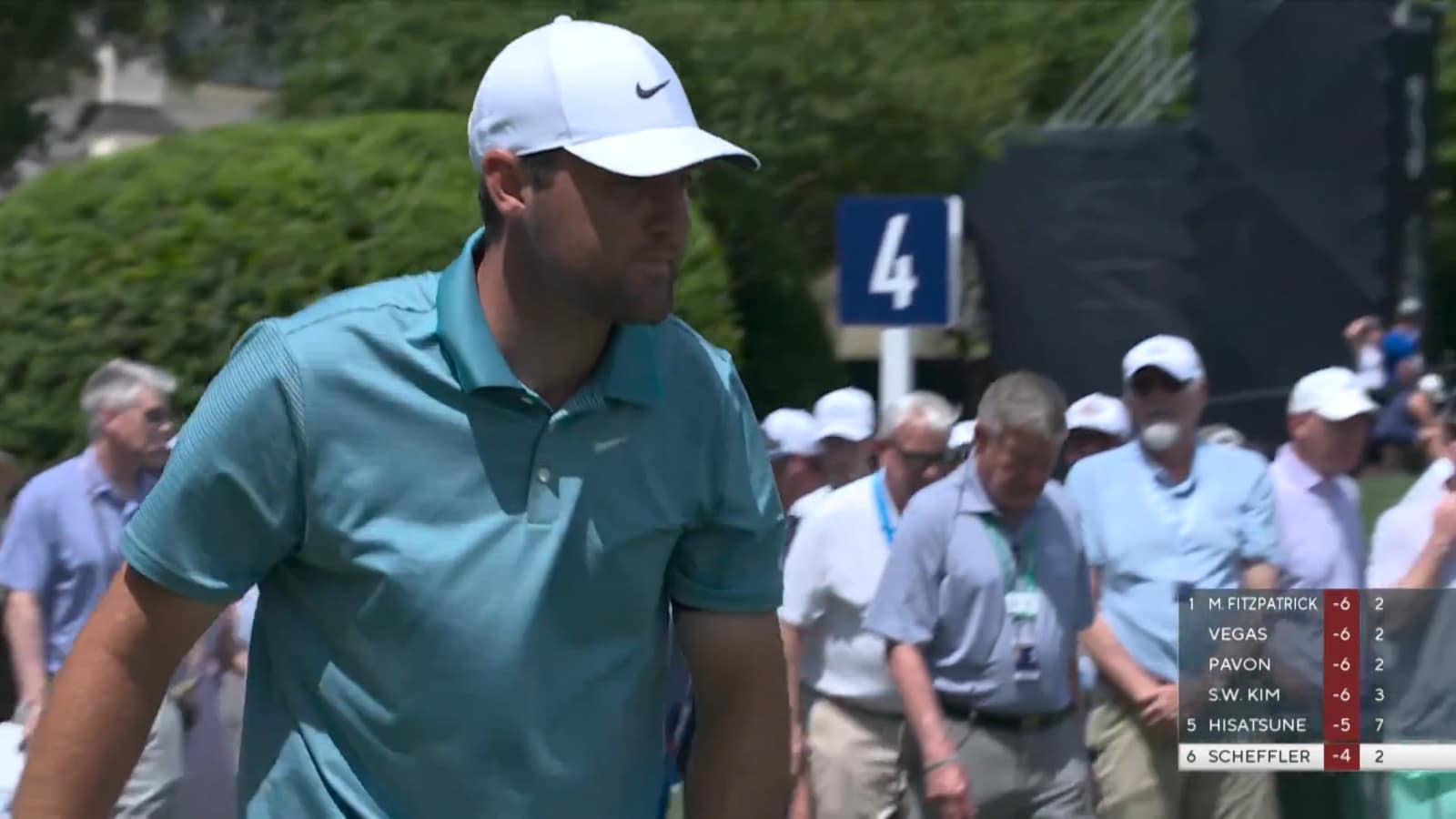 Scottie Scheffler throws a dart off the tee to set up birdie at PGA Championship