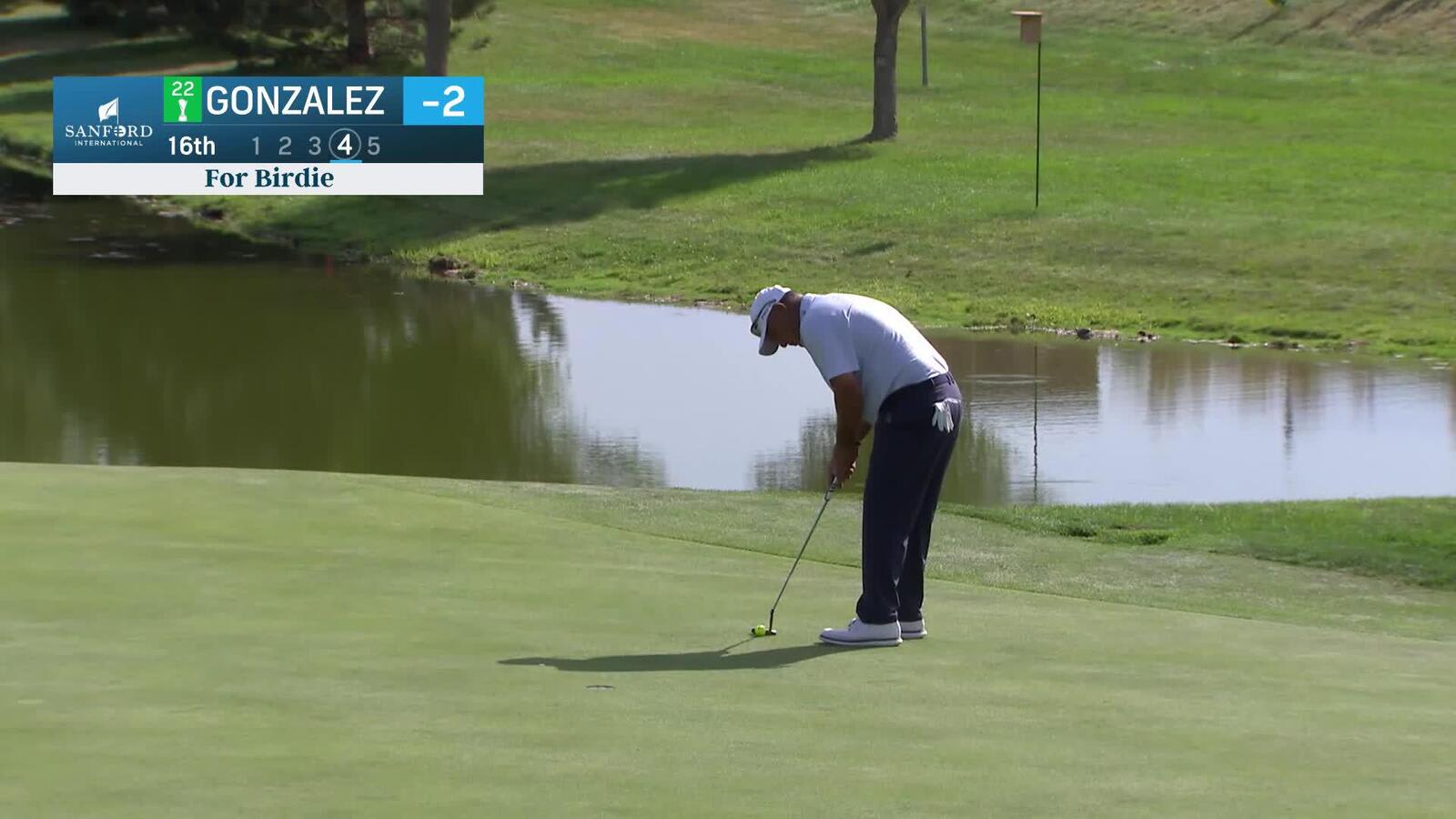 Ricardo Gonzalez makes birdie on No. 16 at Sanford International