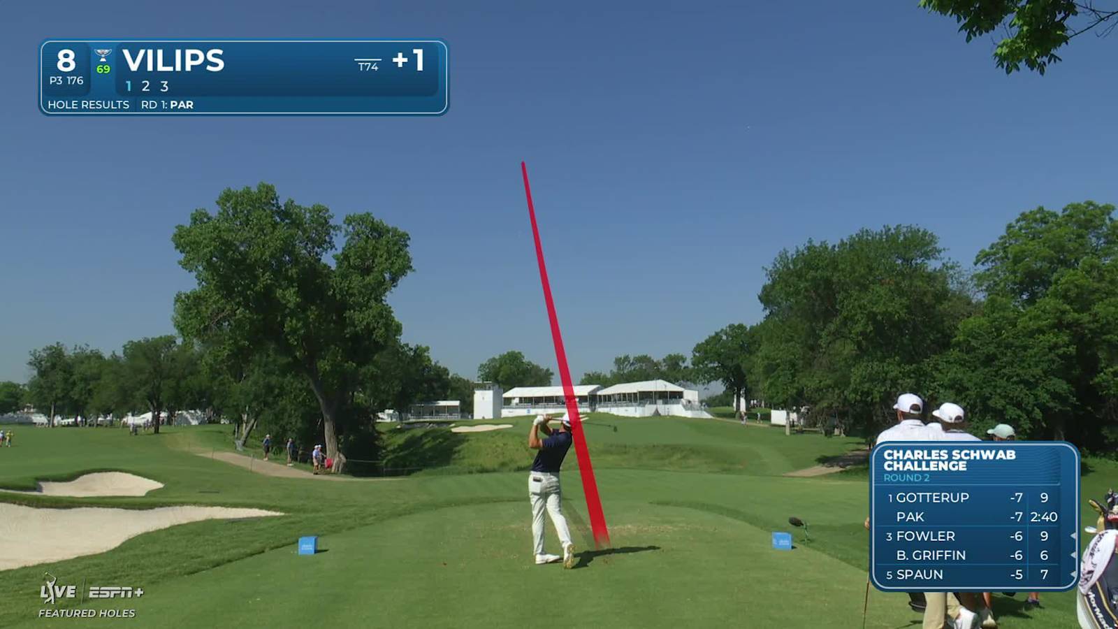 Karl Vilips makes birdie on No. 8 at Charles Schwab