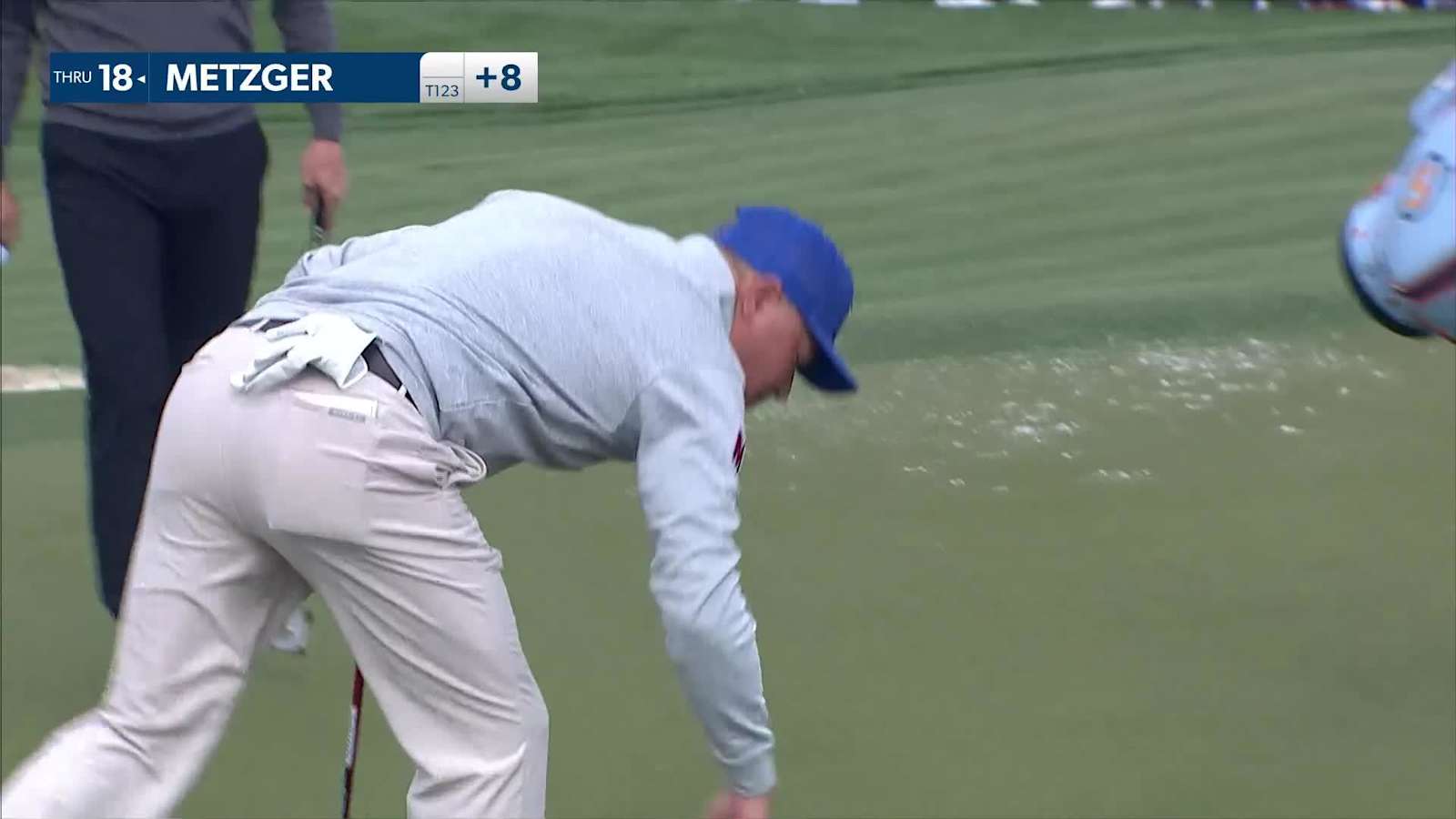 Andre Metzger drains birdie putt from off the green at WM Phoenix Open