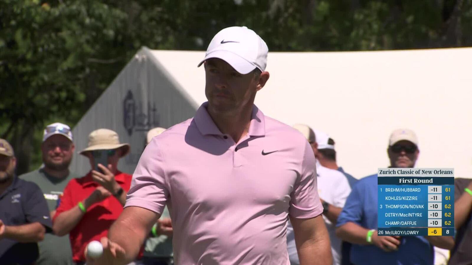 Rory McIlroy gets up-and-down for birdie at Zurich Classic