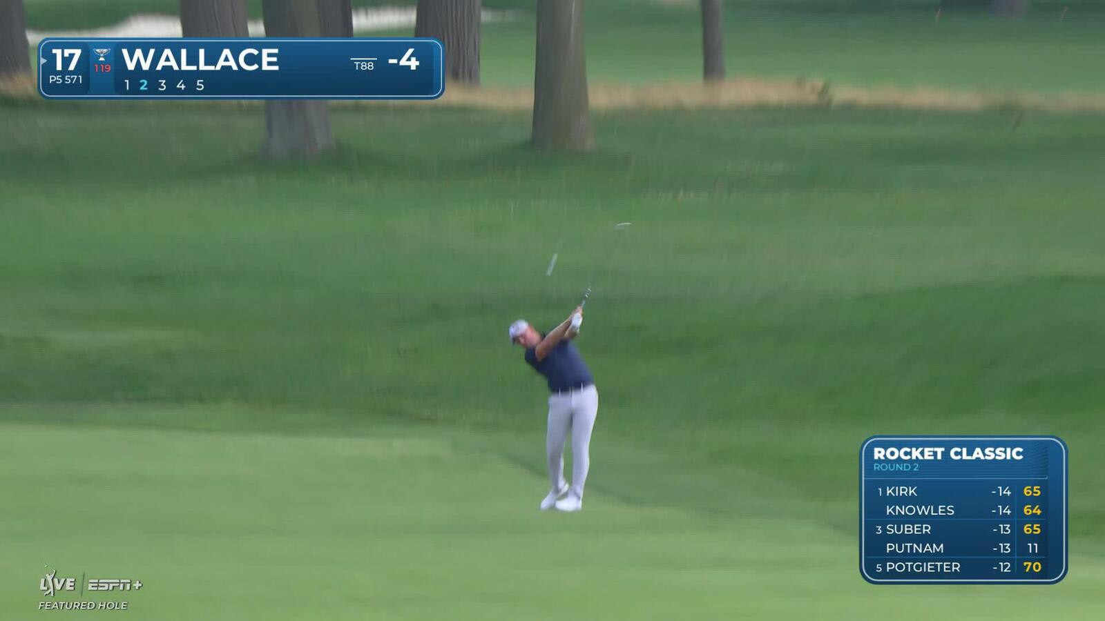 Matt Wallace makes birdie on No. 17 at Rocket Classic