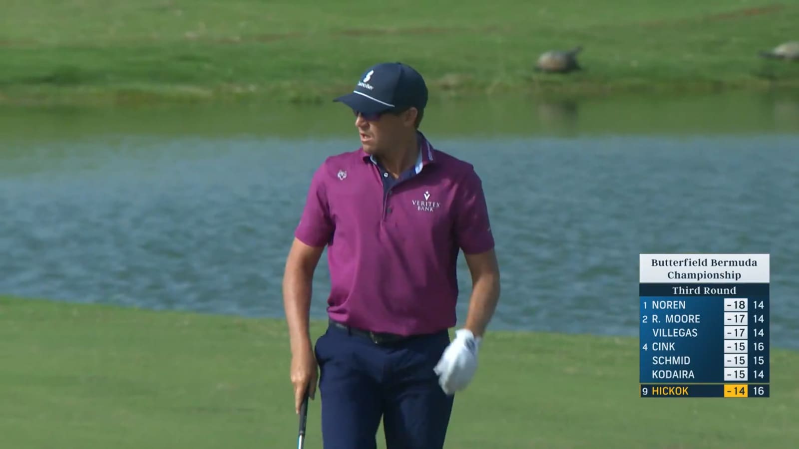 Kramer Hickok goes flag hunting to set up birdie at Butterfield Bermuda