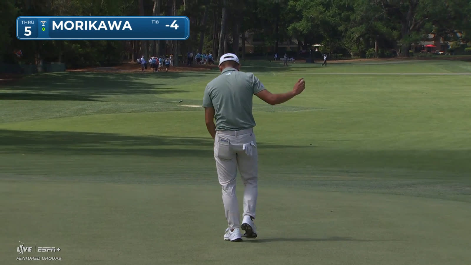 Collin Morikawa puts down short birdie putt at RBC Heritage