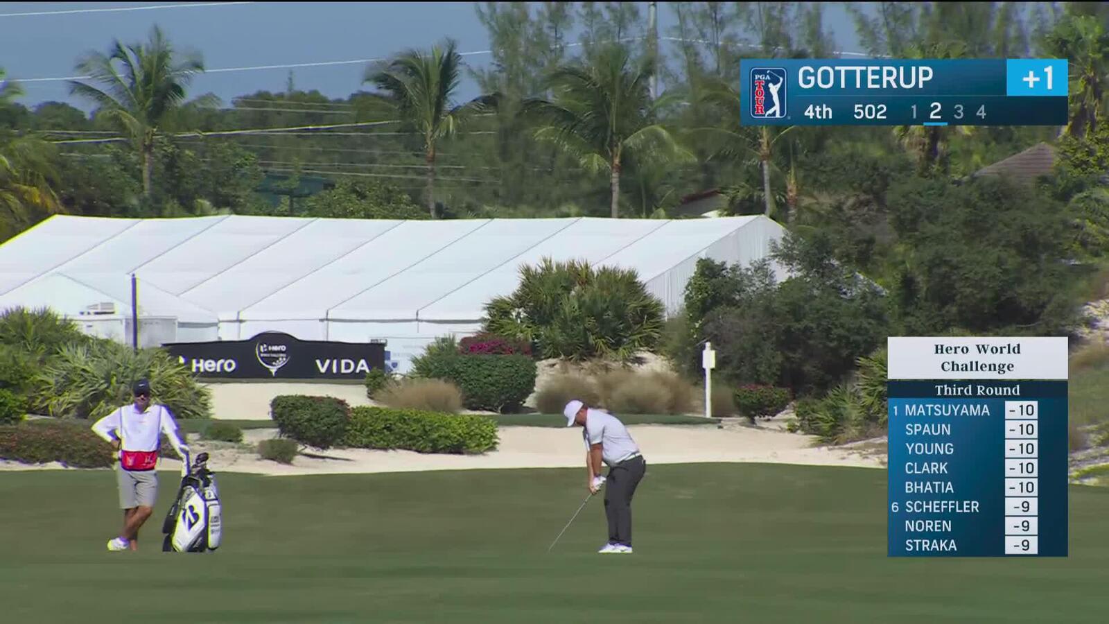 Chris Gotterup hits 191-yard approach to 15 feet, sets up birdie on No. 4 at Hero World Challenge