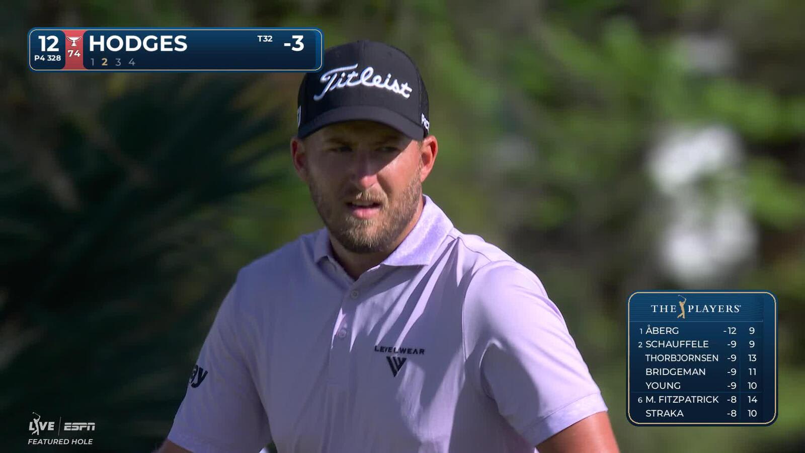 Lee Hodges hits 47-yard approach to 3 feet, sets up birdie on No. 12 at THE PLAYERS