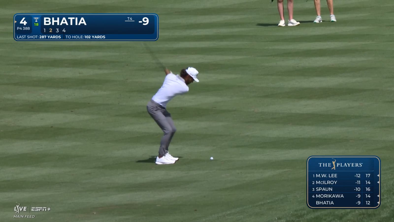 Akshay Bhatia uses slope on approach and sets up birdie at THE PLAYERS