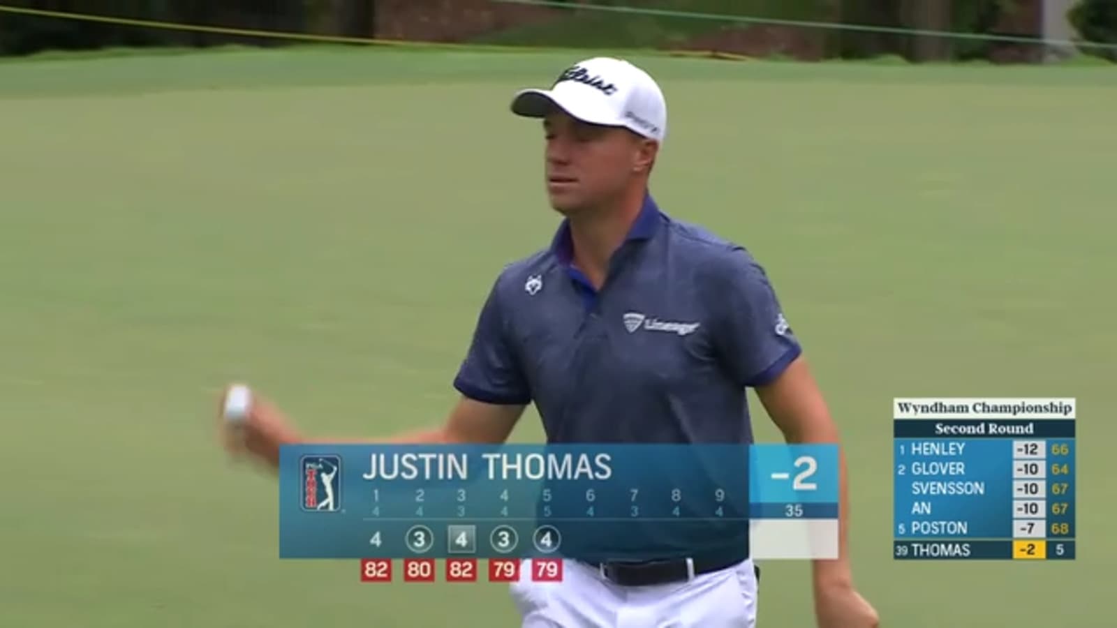 Justin Thomas goes back-to-back with birdie on No. 5 at Wyndham