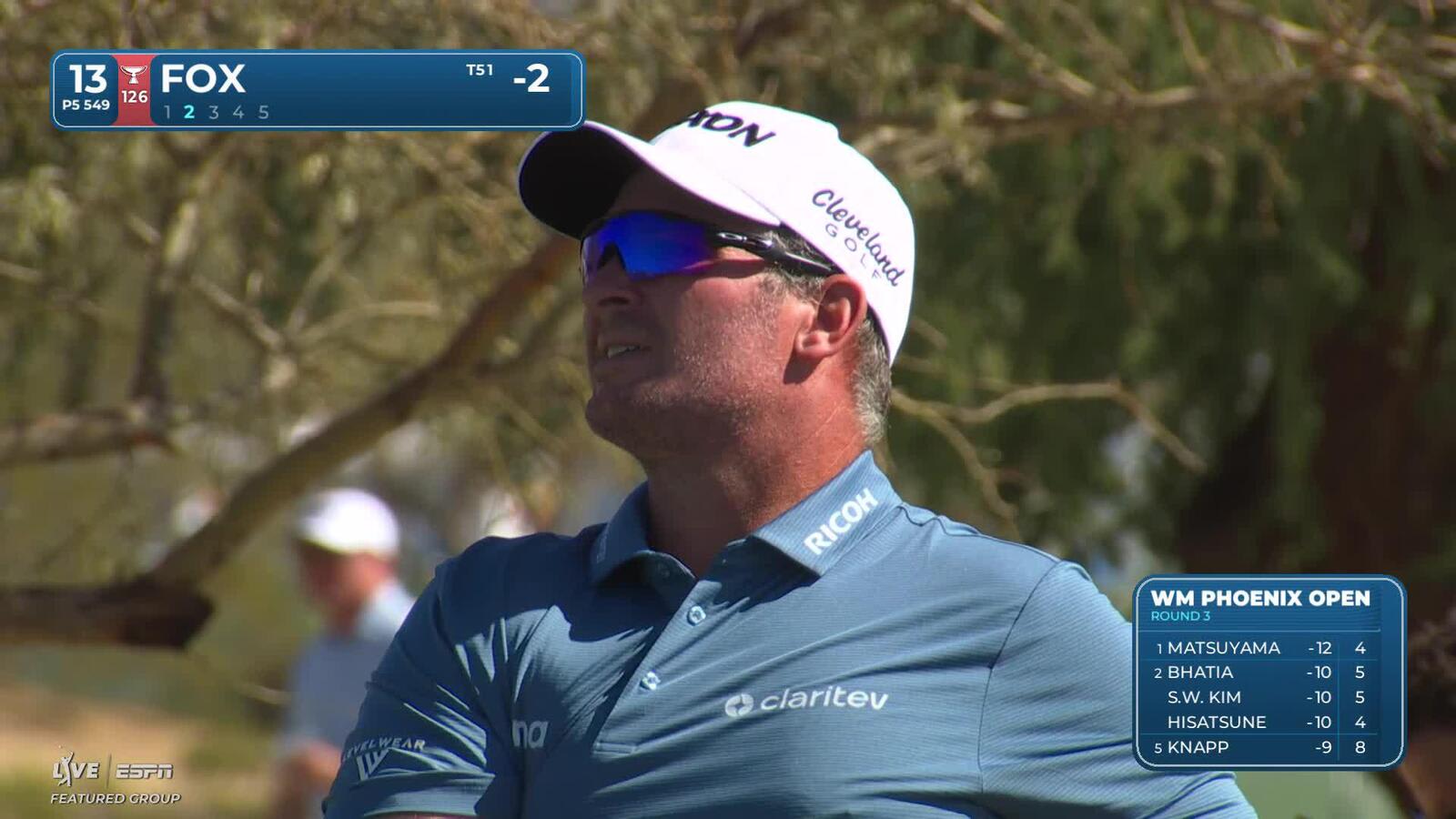 Ryan Fox sinks 2-foot birdie putt on No. 13 at WM Phoenix Open