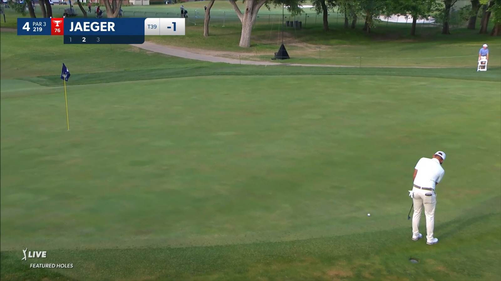 Stephan Jaeger sends in 43-footer from the fringe for birdie at Charles Schwab